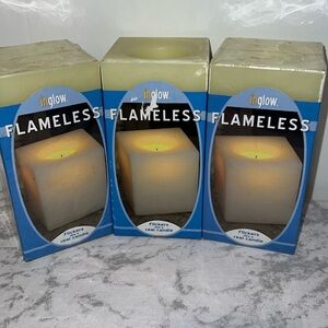 New Inglow Flameless Candles Set of 3 Battery Operated